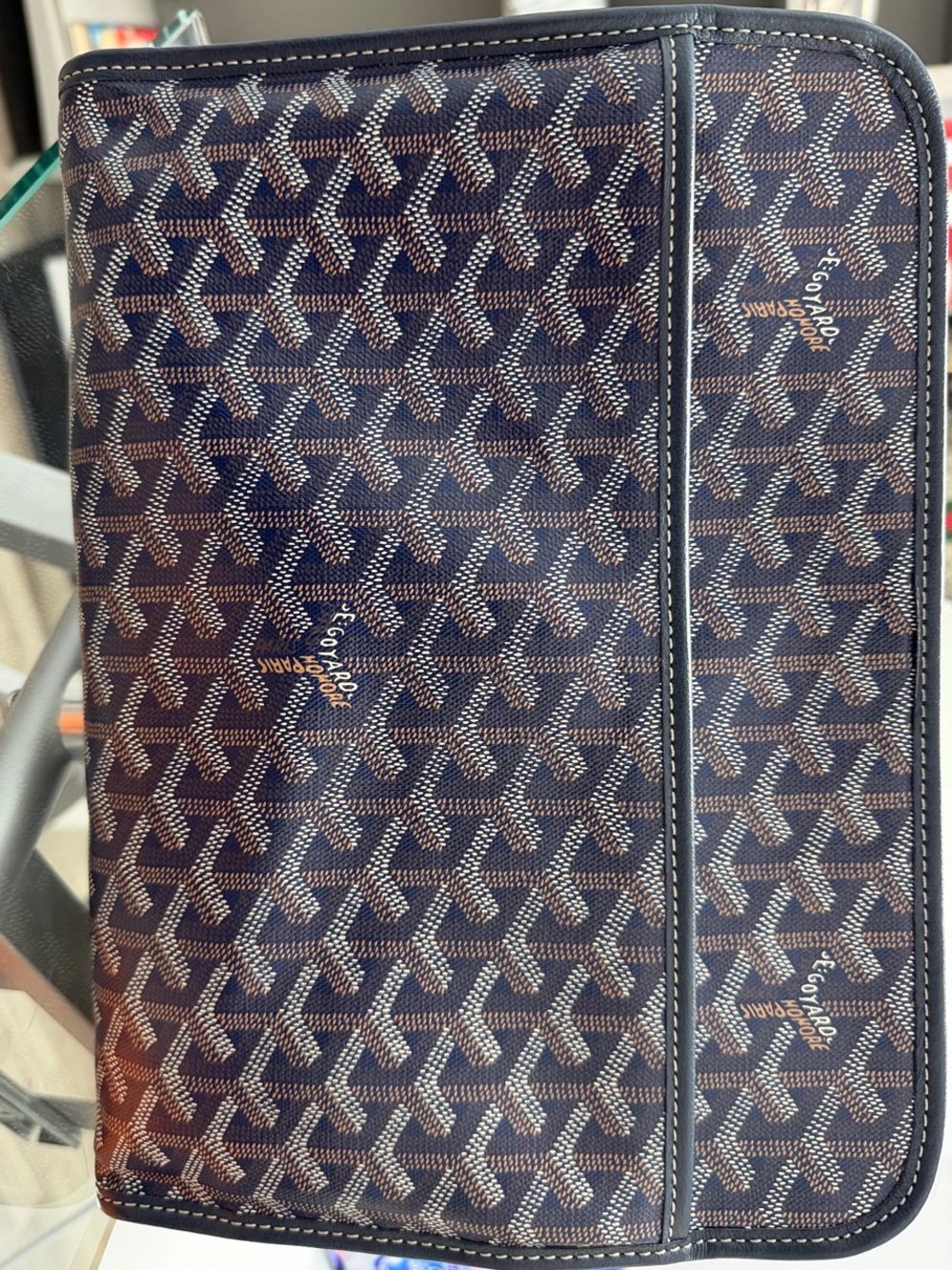 Goyard Navy and Brown Jouvence Toiletry Pouch
